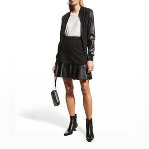 Michael Kors Ponte Faux Leather Mix Skirt